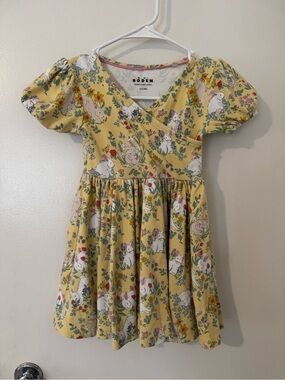 Mini Boden Yellow Bunny & Floral Dress